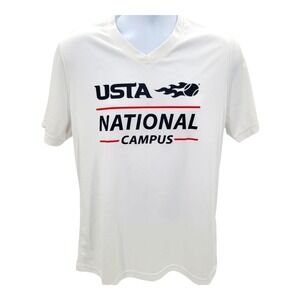 USTA National Campus Moisture Wicking White Short Sleeve Ladies T-Shirt Size L